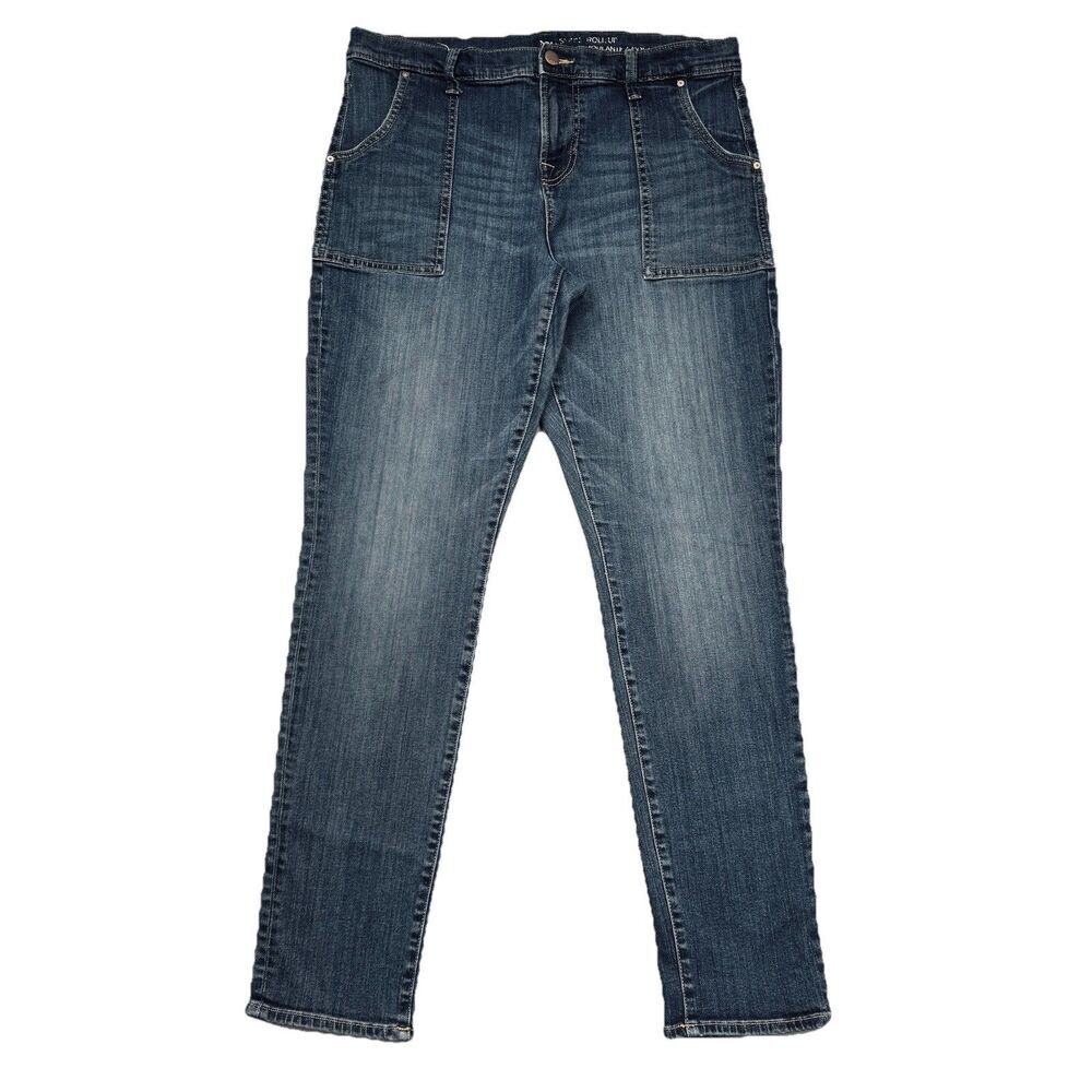 Gap Roll Up Skinny Jeans 12/31 (32x29.5) Blue High Mid Denim Stretch Womens